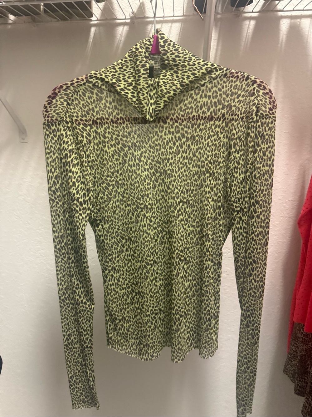 AFRM Neon Green Leopard Print Long Sleeve Top
